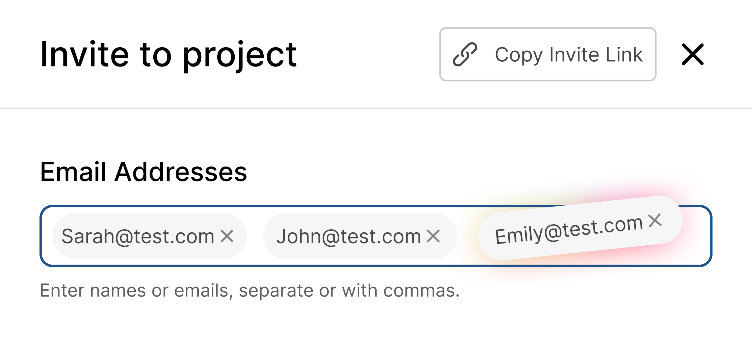 Projects screenshot, left card